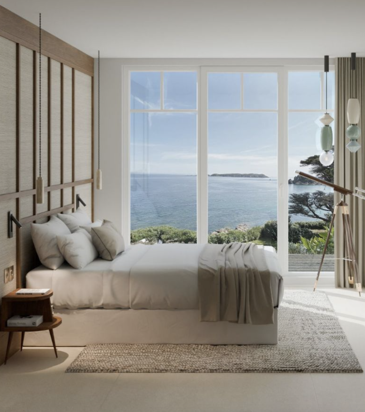 Une chambre de l'hôtel en Bretagne © Fontenille Collection