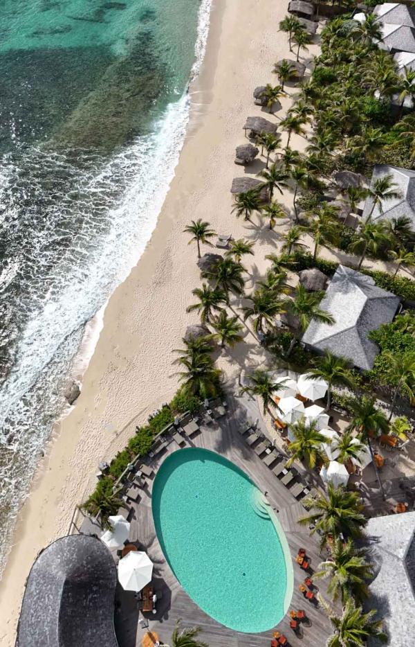 Hôtel de luxe Manapany vue du ciel