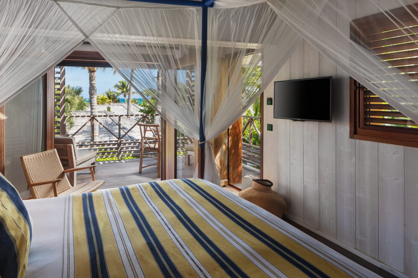 Une chambre de l'hôtel de luxe à Saint-Barthelemy © Manapany